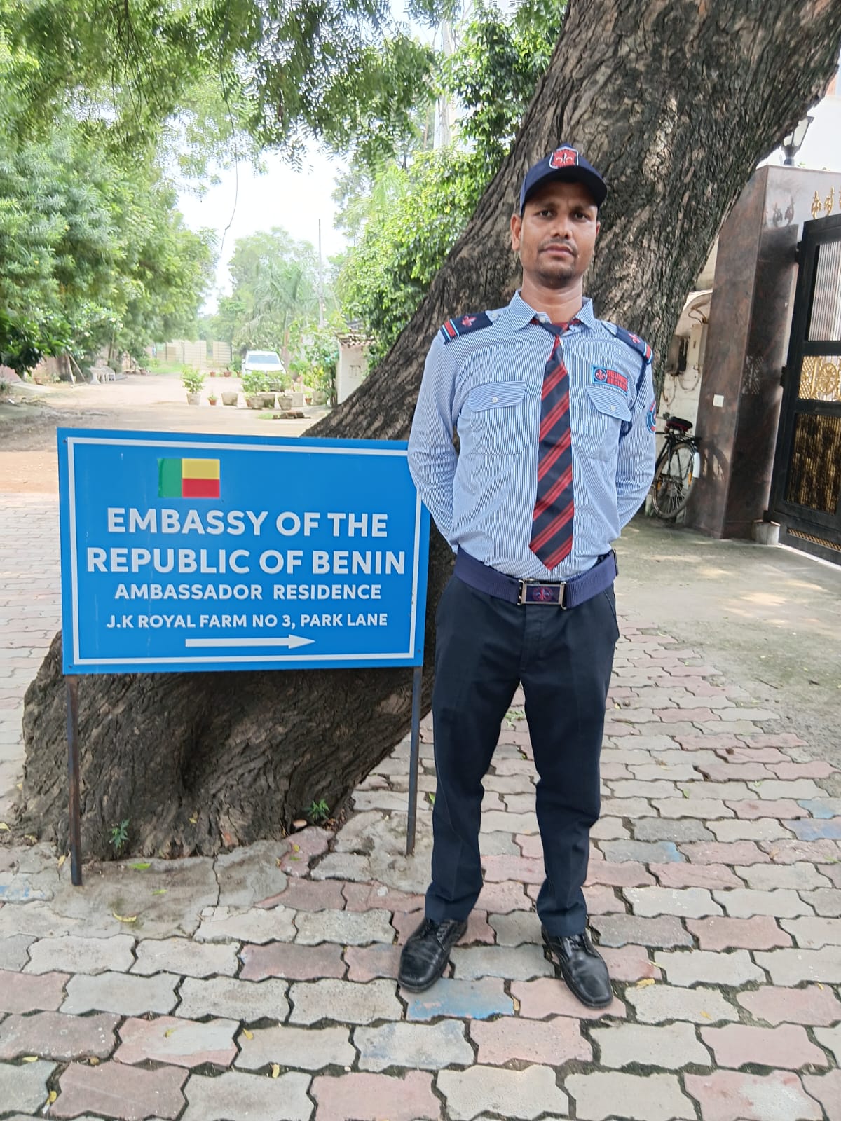 Reliance Security guard at the Embassy of the Republic of Benin