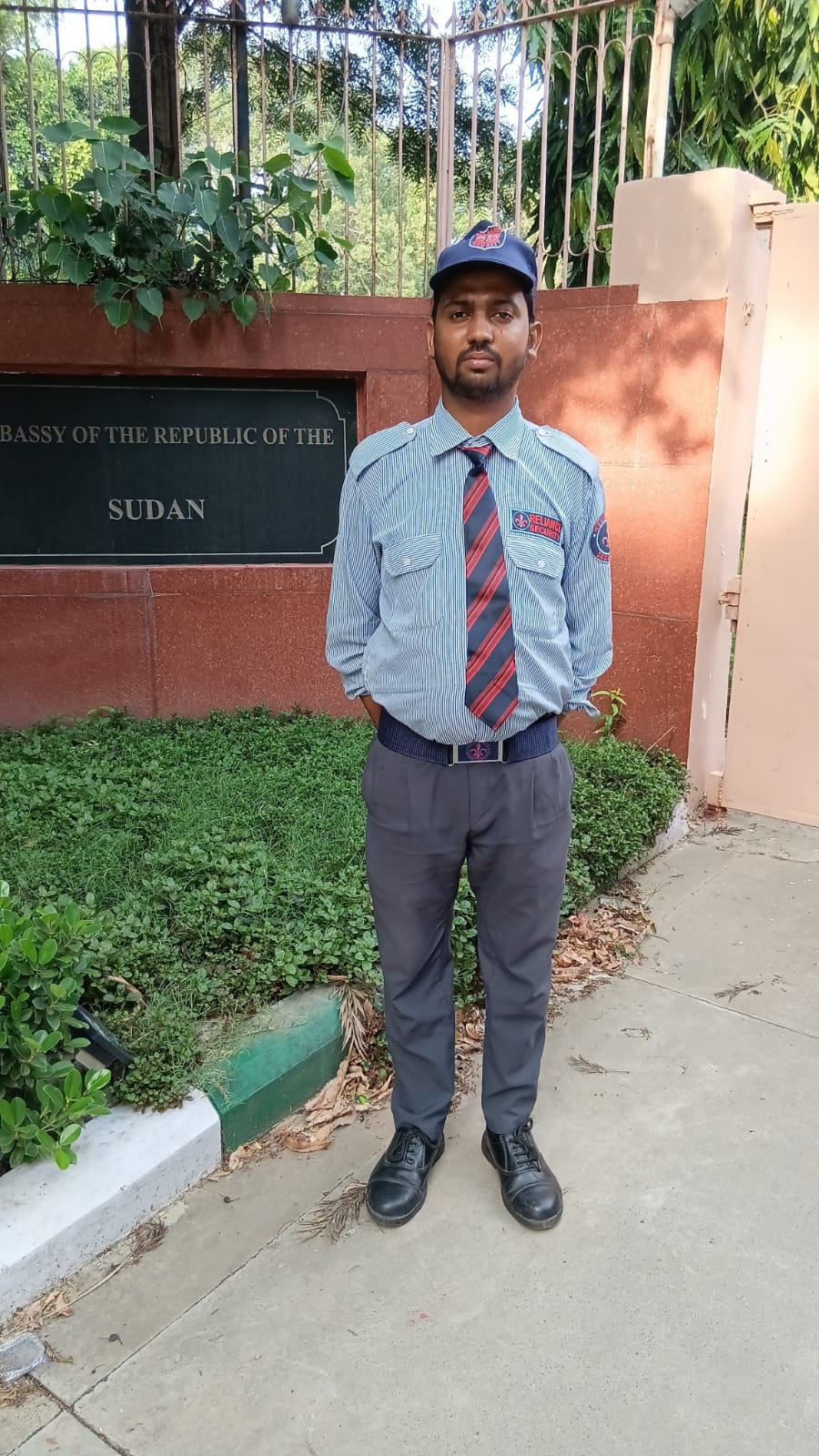 Reliance Security guard at the Embassy of the Republic of the Sudan